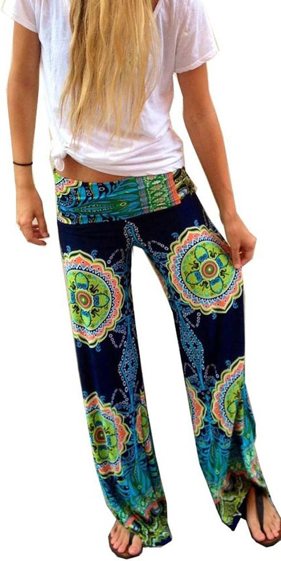Goodonly Women's Damask Palazzo Pants