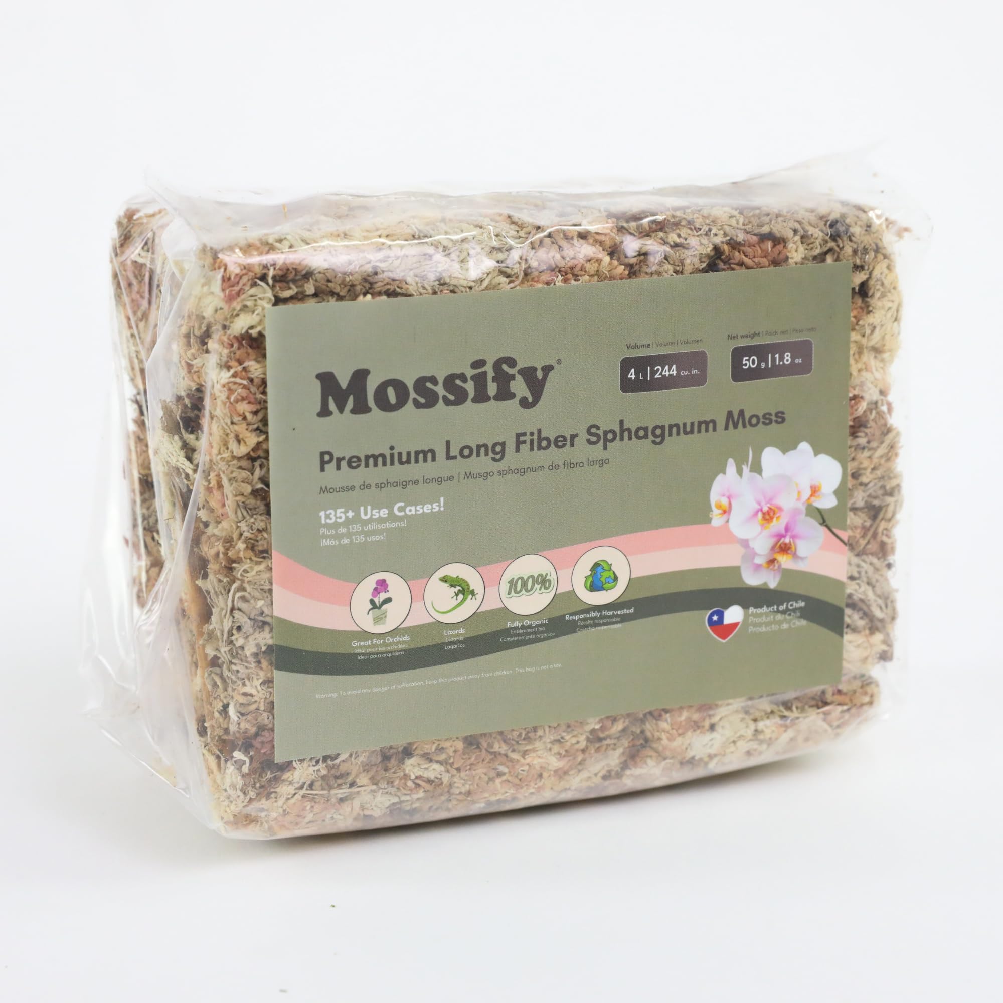 Mossify Premium Sphagnum Moss for Plants 5kg, 11 lbs - Moss for Plants Indoor & Outdoor – Moisture Retaining & Long Lasting – Ideal Sphagnum Moss for Reptiles, Terrariums, Gardening, Clean Habitat