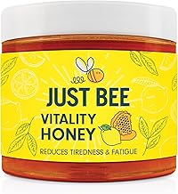 Just Bee Vitality Honey (260g) | With Ginseng, Lemon Extract & Vitamins B1-B12 | Raw and Unpasteurised | Vitamin Rich | Helps Reduce Tiredness & Fatigue