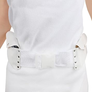 Ihram Belt for Men Hajj Umrah Adjustable Hajj Belt with Front Pockets PU Ihram Money Belt Waist Packs Anti Theft for Hajj Umrah, Fits Up to 50 Waist, White