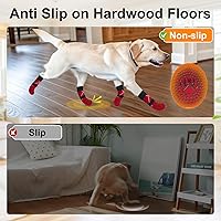Vista 91 de BEAUTYZOO 6 calcetines para perros para evitar lamer las patas, zapatos antideslizantes para suelos de madera dura en pavimentos calientes, botas