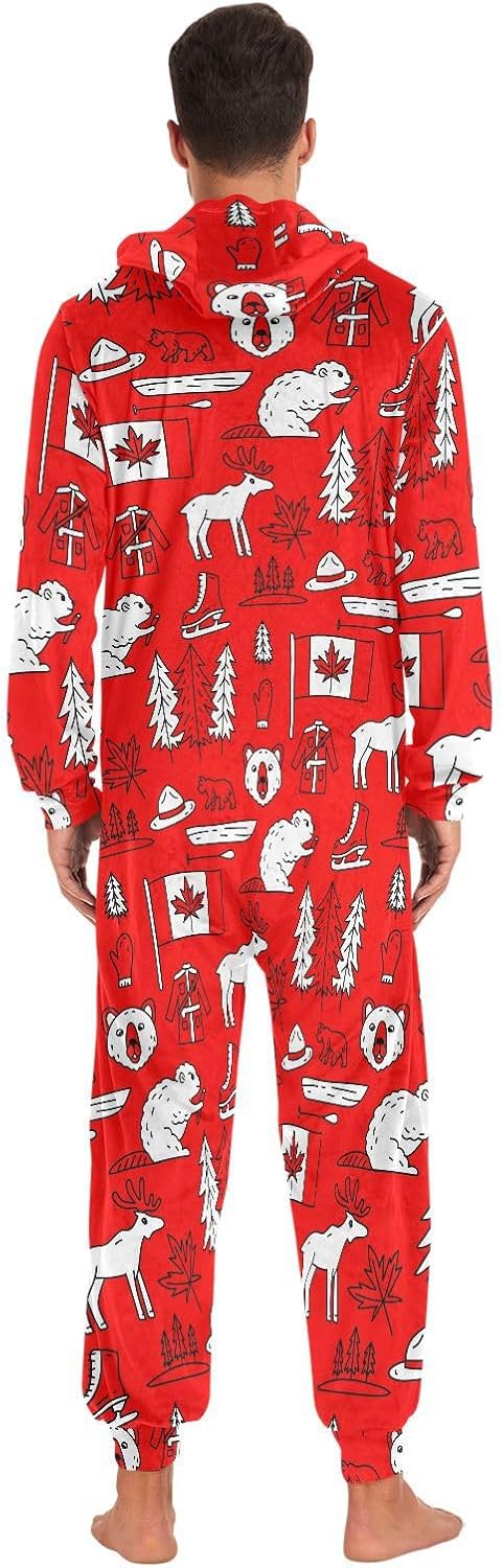 Ollabaky Adult Pajamas for Men and Women One-Piece Costume Sleepwear Jumpsuit Matching Pjs - Image 3