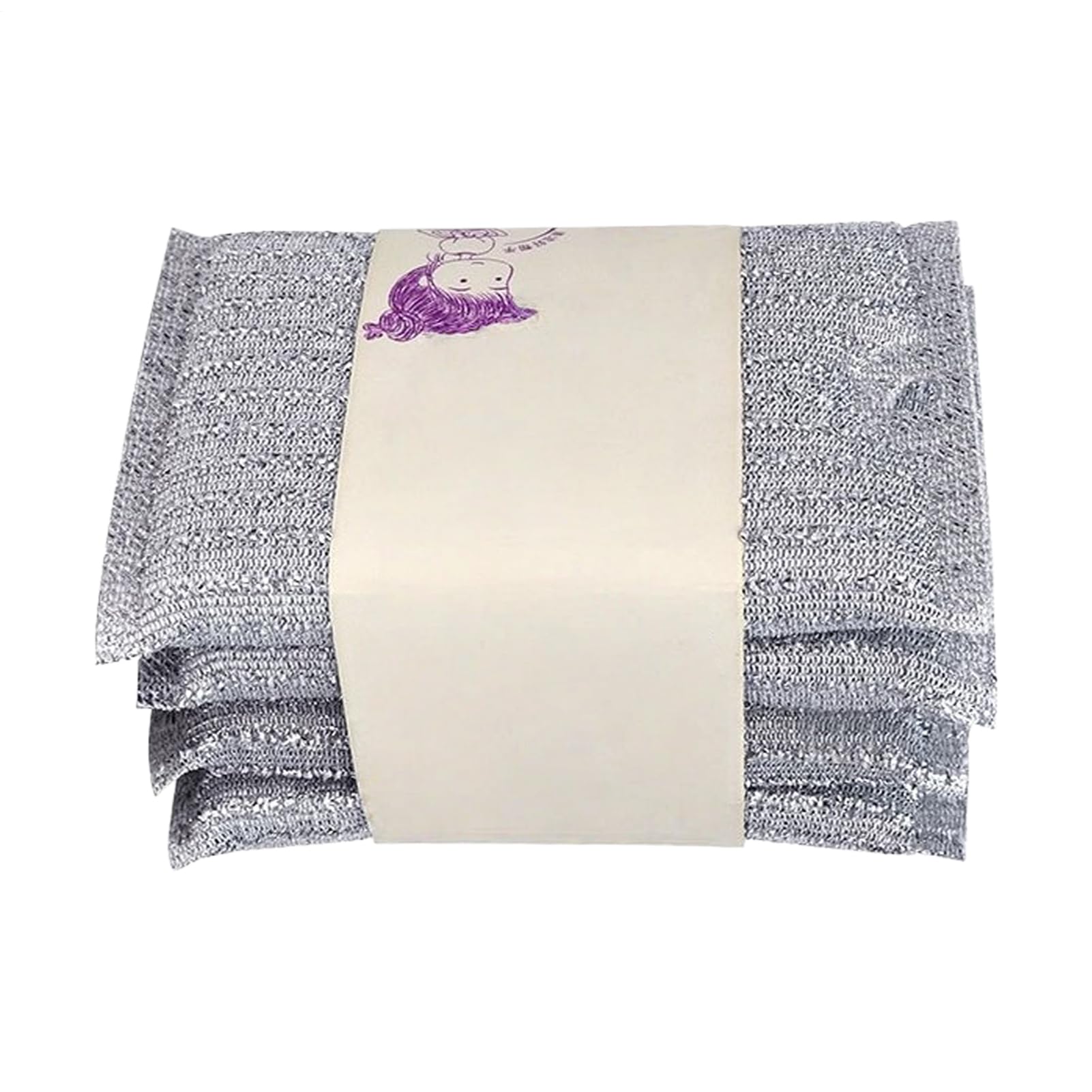 Paño de cocina de alambre metálico antiarañazos, 4 esponjas reutilizables, paños absorbentes | paños antiarañazos para cocina, restaurante, estufa, cuenco, plato