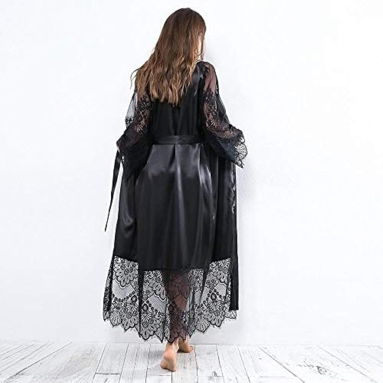 Sexy Lingerie Women's Underwear Dress Dressing Gown,Black,L
