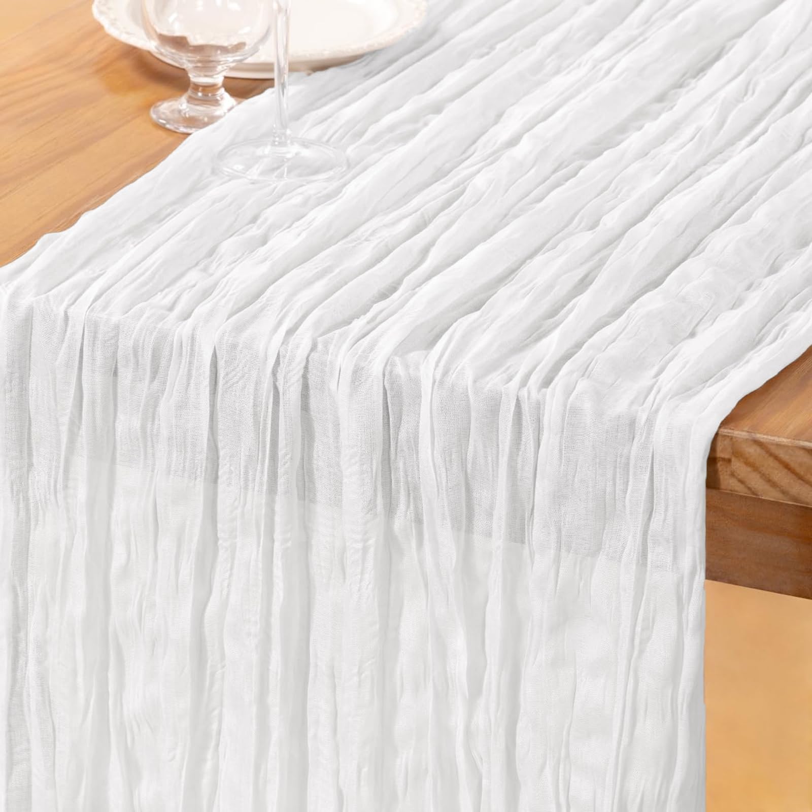 Runner da tavola in tulle velato per fai da te, artigianato, matrimoni, compleanni, tè, picnic, Natale, decorazione della cucina, 90 x 300 cm