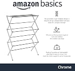 Amazon Basics Porte-linge pliable Portable Sac de séchage pour l'intérieur Air Vêtements de séchage, 29.4 x 14.8 x 41.9 pouces (LxWxH), Argent Chrome