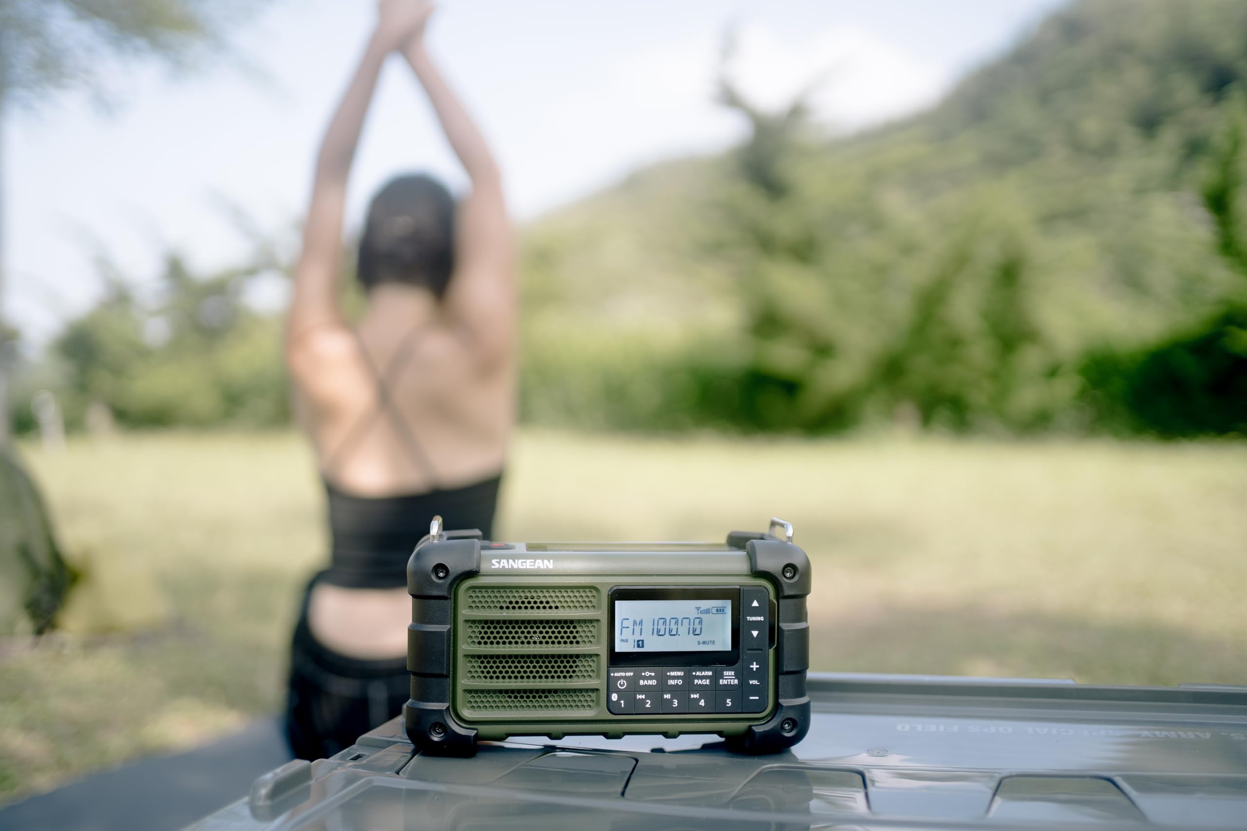 Sangean MMR-99 Zewnętrzne radio FM, radio awaryjne, panel słoneczny Bluetooth, odporny na zachlapanie, ST
