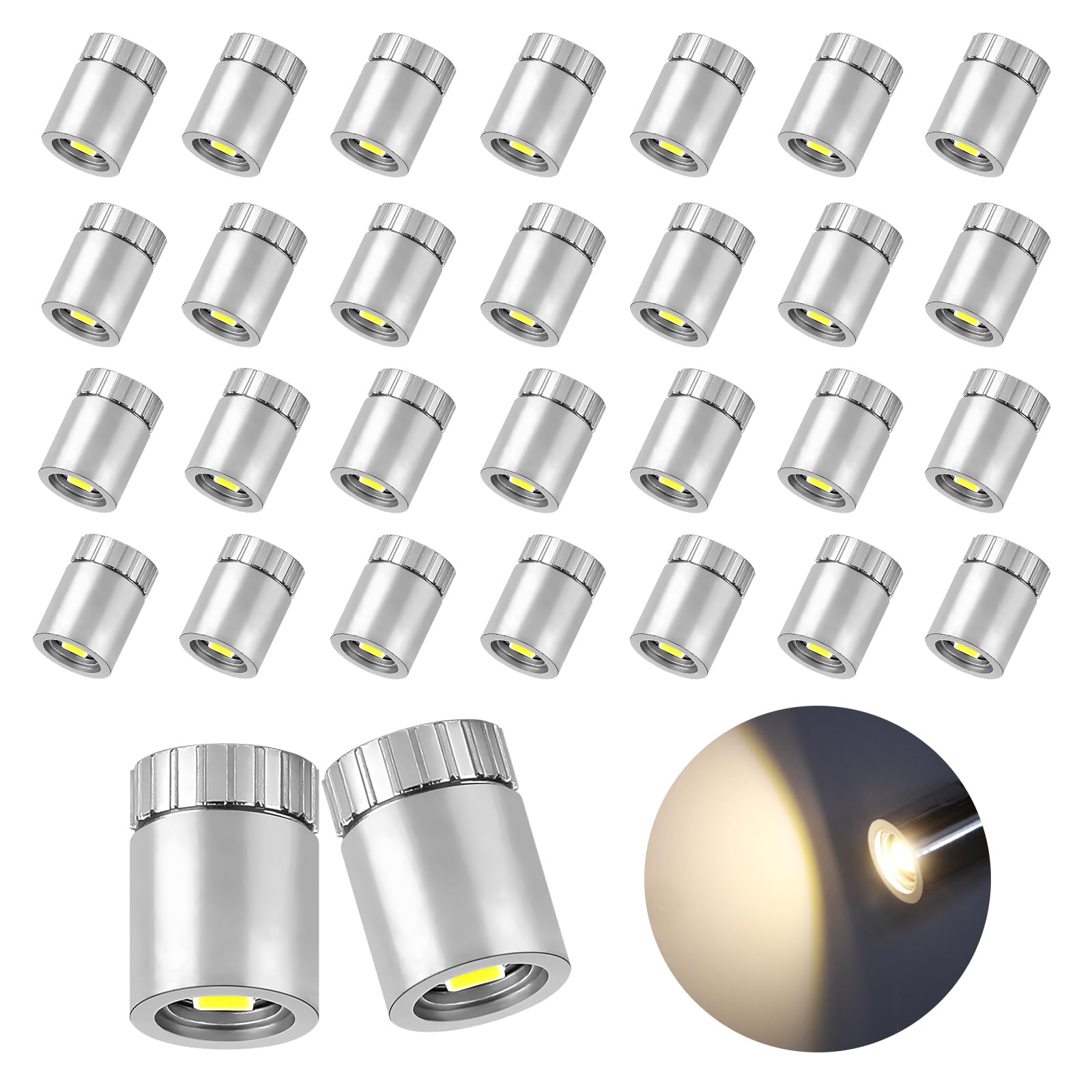 30pcs Miniature Led Lights Small Lights for Hand Craft Warm White LED Balloons Lights for Paper Lanterns Miniature Light for Doll House Toy Decoration