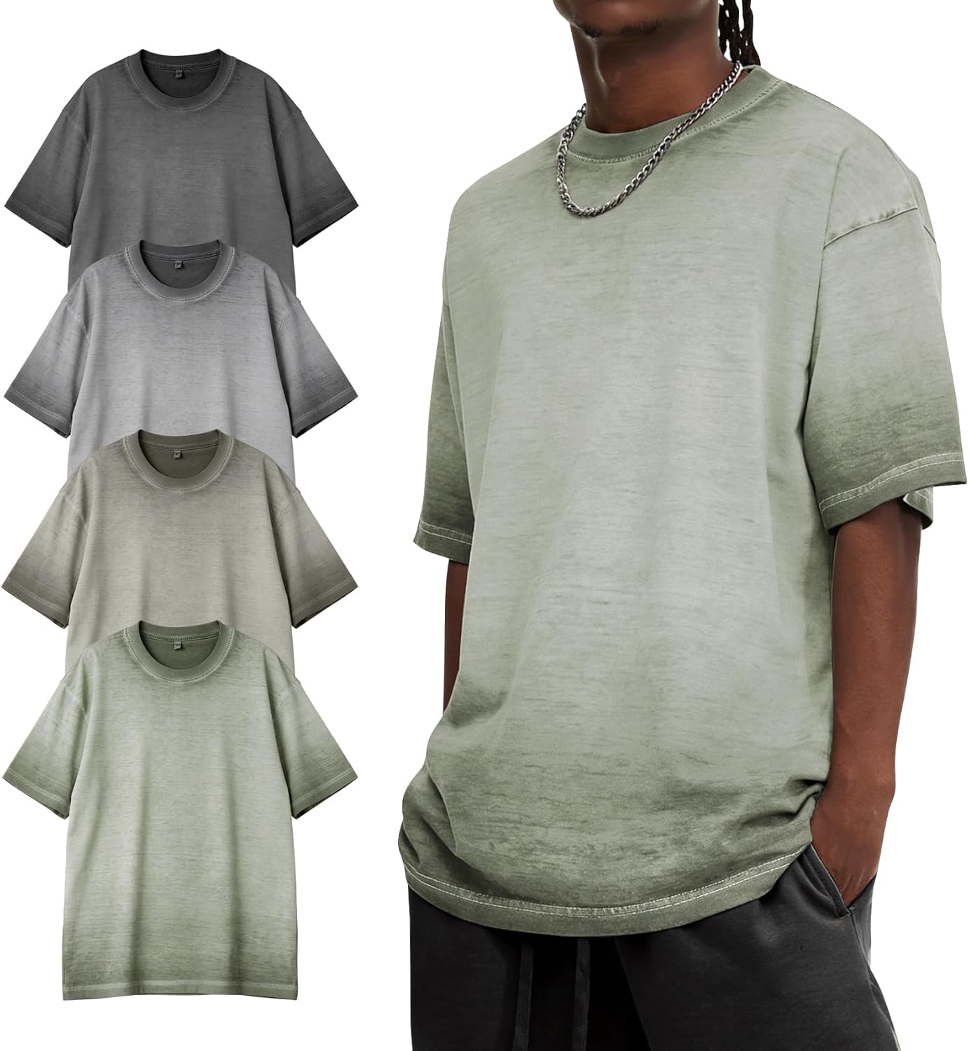 Eisctnd Oversized T Shirts for Men Cotton Loose Fit Baggy Vintage Casual Streetwear Unisex Y2K Tee Shirt