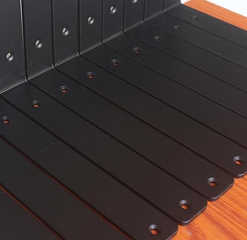 Miniatura 295 de Paquete de 4 soportes en L para estante, 8 pulg. largo x 6 pulg. alto x 1.5 pulg. ancho, grosor 03/64 pulg., soporte de hierro, metal, industrial