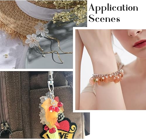 Miniatura 76 de Craftdady Dijes de cuentas de hojas de arce transparentes, colgantes colgantes de adorno para colgar, bonitos dijes para collares, pulseras, Hoja