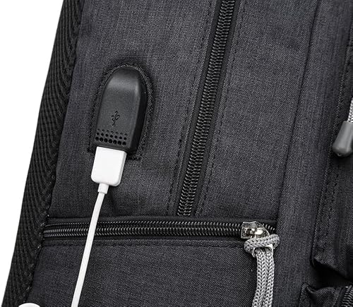 Miniatura 5 de Durable Five Night's At Freddy - Mochila con USB unisex, ligera, para estudiantes, mochila de viaje grande, Gris-1