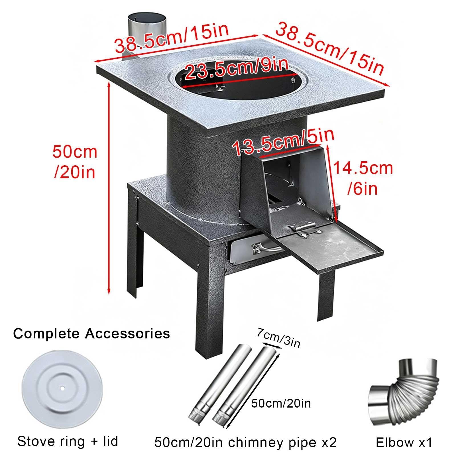 Stufa in Ghisa a Legna, Stufa Legna Freestanding Multifunzione