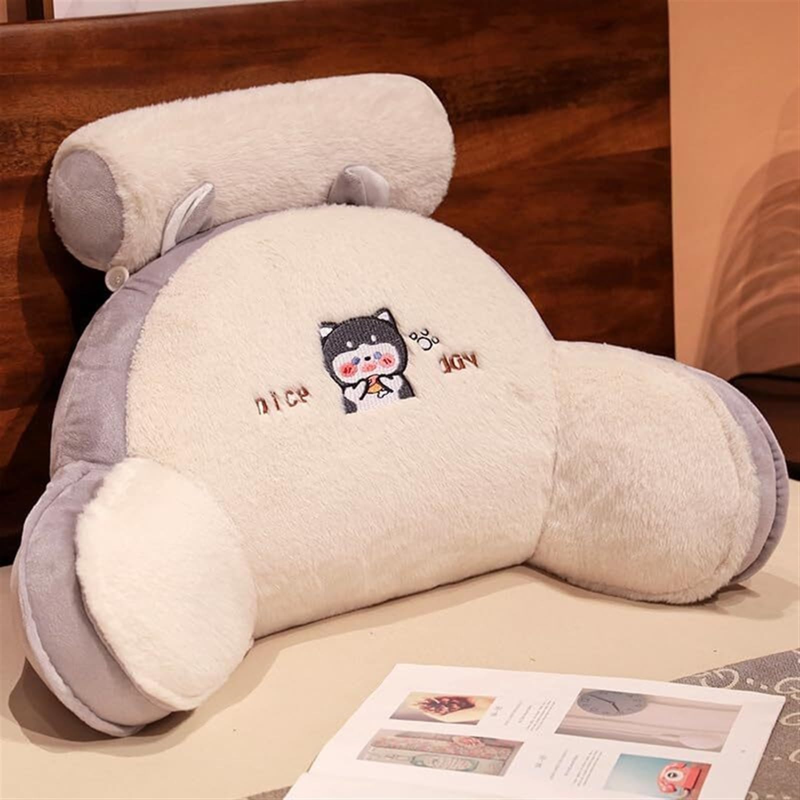 MYXJX back support cushion, Reading Cushion for Relieve Pain Chair Back Supports Pillows Multifunctional Sofa(Husky,L)