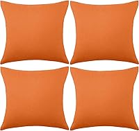 Boao 4 Pack 18x18 Waterproof Outdoor Throw Pillow Covers Orange PU Coated Cushion Cases for Patio Garden Sofa Bed