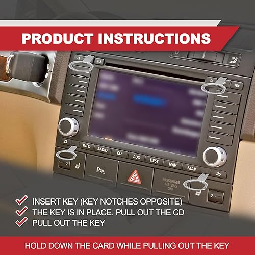 Miniatura 6 de Herramientas universales de ganchos estéreo, herramienta de extracción de radio de coche, llave de liberación DIN, juego de llaves compatibles con