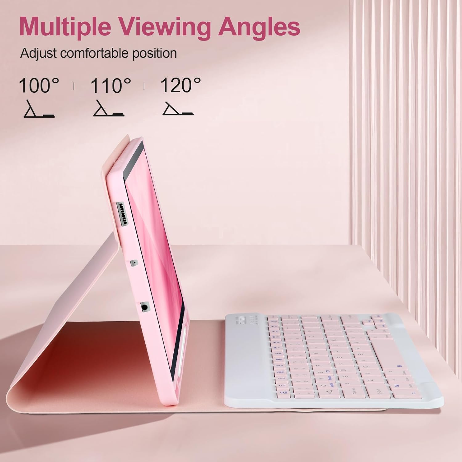 Keyboard Case for Samsung Galaxy S6 Lite 10.4" 2022/2020,Case with Keyboard for Samsung S6 lite with S Pen Holder,Detachable Wireless Bluetooth Keyboard for Galaxy S6 Lite 10.4" Auto Wake/Sleep,Pink
