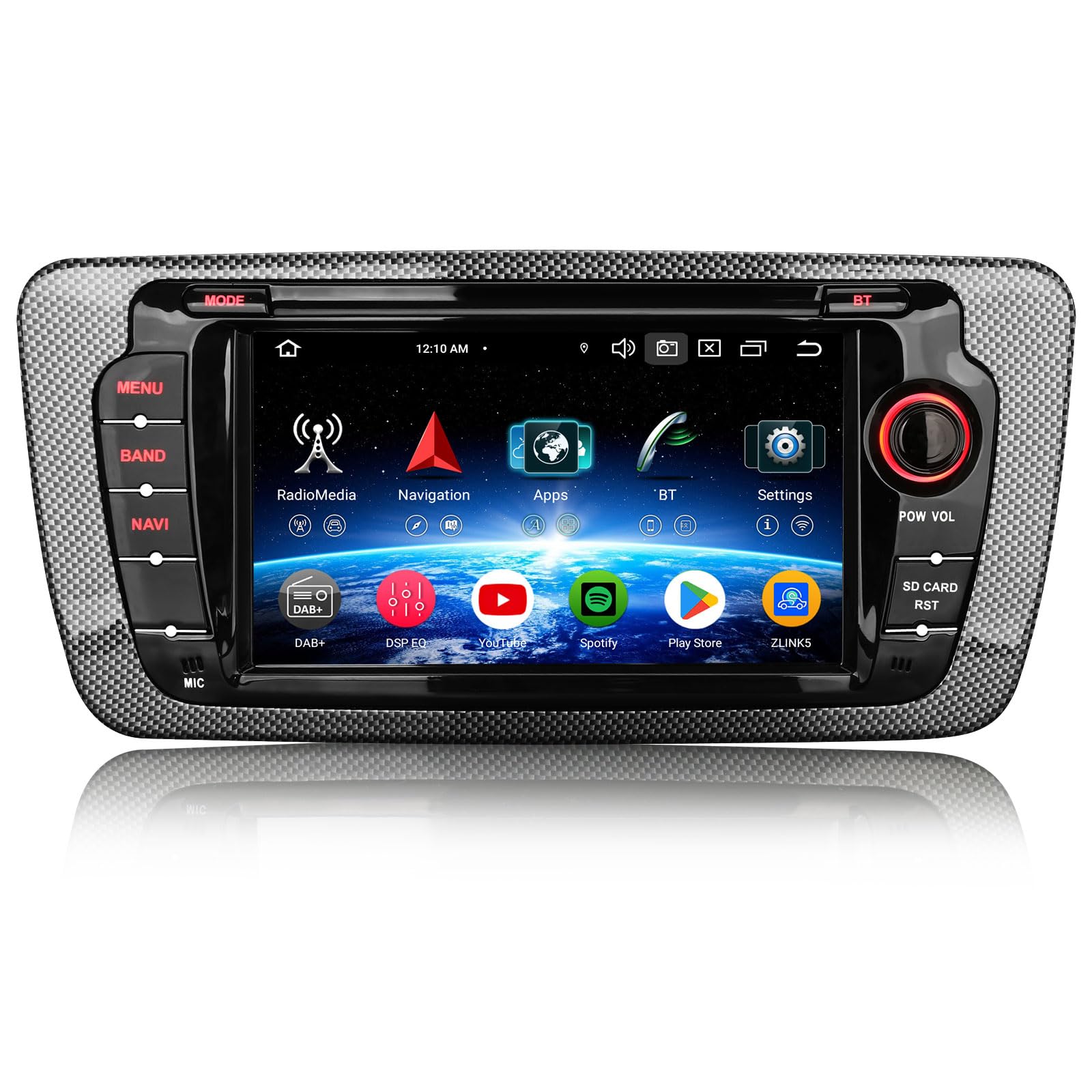 Erisin 7" 8-Núcleo 4GB+64GB Android 16 Seat Ibiza Radio Coche GPS Navegador | Autoradio Pantalla CarPlay Android Auto inalámbrico WiFi 4G LTE DSP DAB+ USB FM Radio RDS OBD2 DVR Canbus Control del volante