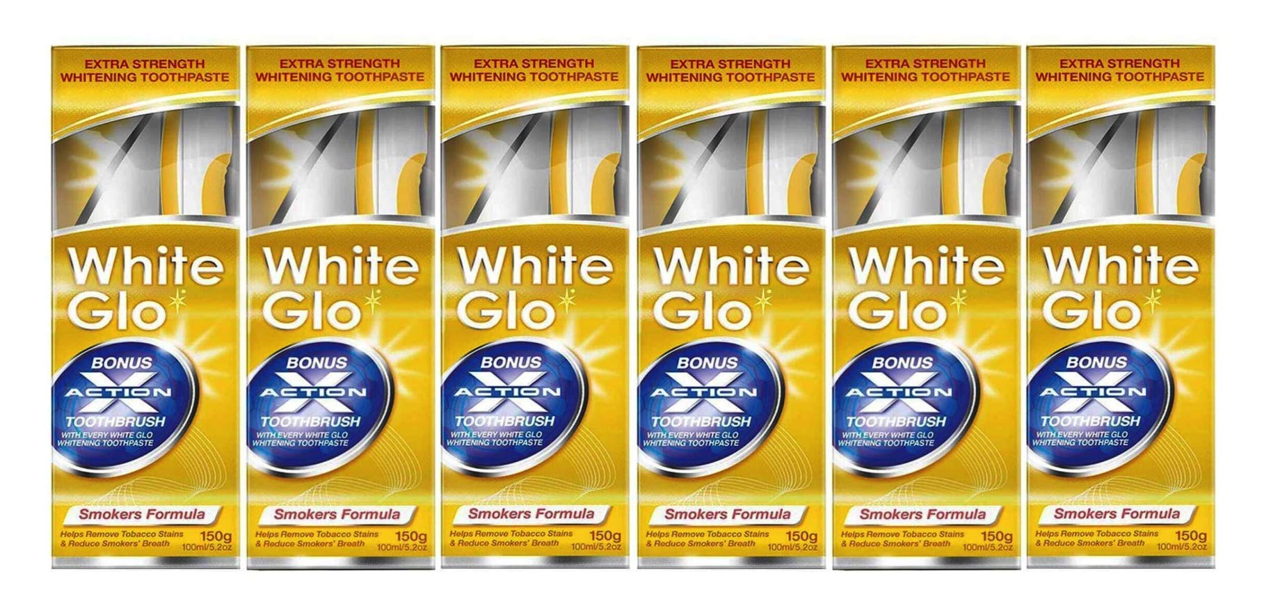 White Glo I Fumatori Formula Dentifricio Sbiancante (100ml) (Confezione da 6)