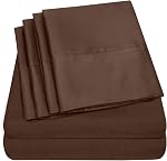 Sweet Home Collection 6-Piece 1500 Thread Count Egyptian Quality Deep Pocket Bed Sheet Set-4 standard Pillow Cases, Queen, White