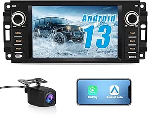 AWESAFE Android Car Radio for Jeep Wrangler JK Grand Cherokee Patriot/Chrysler/Dodge RAM Charger, Android 13 7" Touch Screen Head Unit with Wireless Carplay Android Auto GPS [2G Ram 32G ROM]