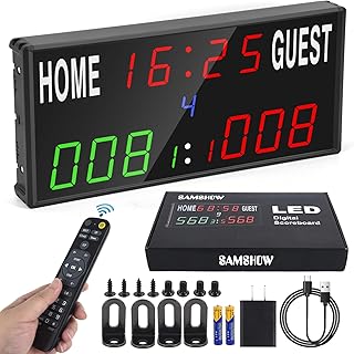 2025 LED Electronic Scoreboard Digital Score Keeper with Remote, Basketb...