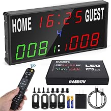2025 LED Electronic Scoreboard Digital Score Keeper with Remote, Basketball Scoreboard with Shot Clock & Timer & 12/24h Real Time for Football/Corn Hole/ping Pong/Table Tennis
