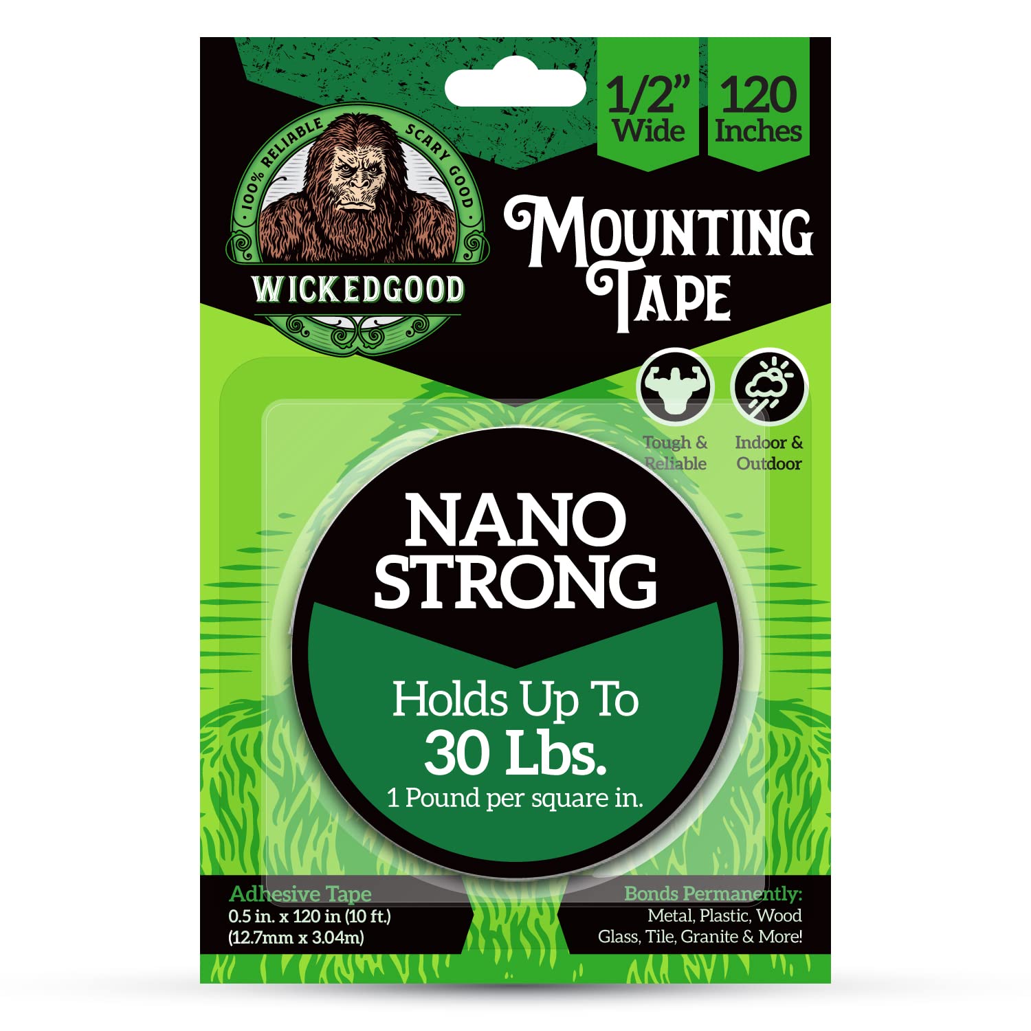 Nano Mounting Tape, Double Side Adhesive Tape, Indoor & Outdoor, Reusable Clear Tape, Anti Residue, Multi-Function Use - Appliances, Decorations, Posters, Pictures, Crafting (1/2" x 120")