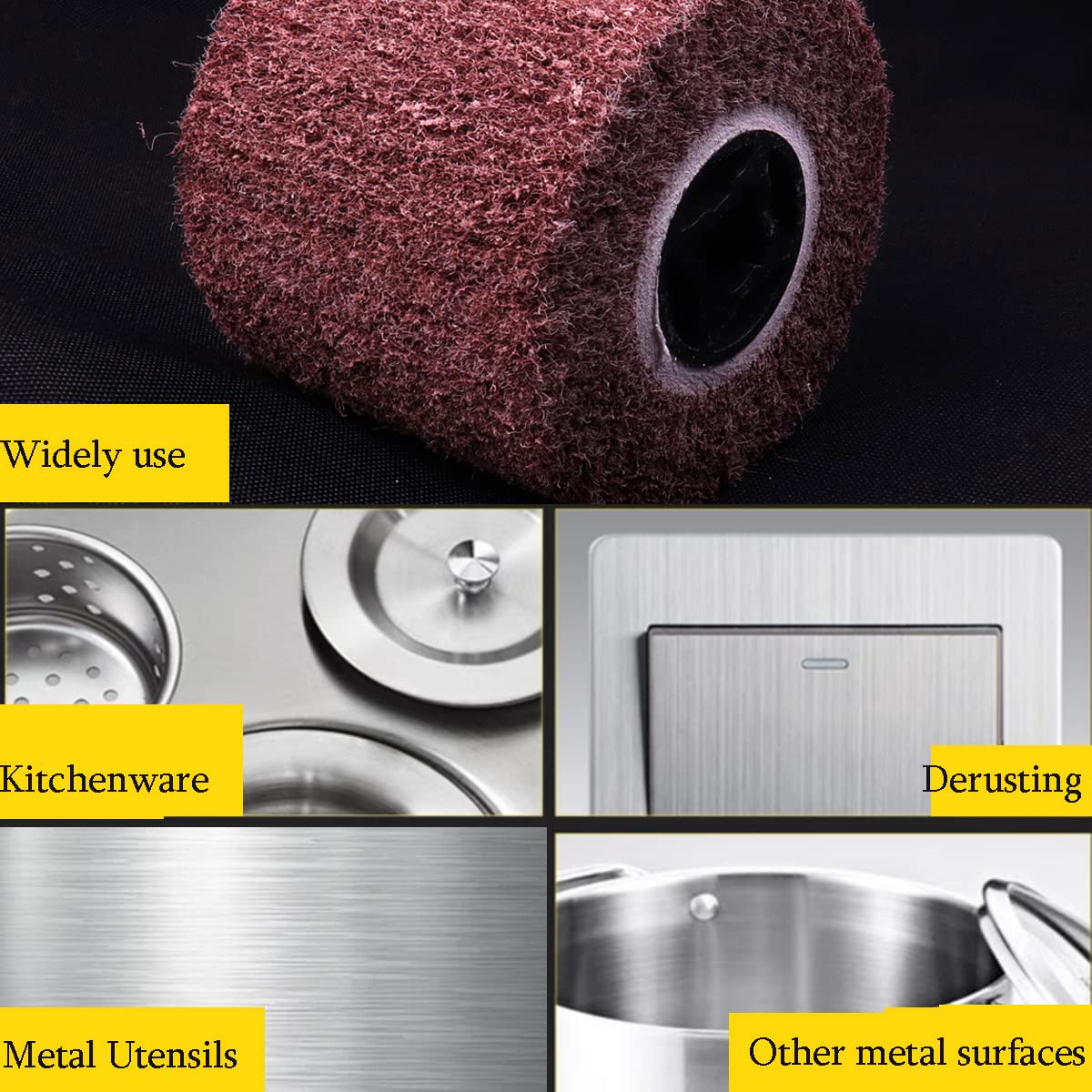 Tarcza Polerska, 120Mmx100Mm 120 Grit Włóknina Ścierna Polerska Tarcza Listkowa Do Ciągnienia Drutu Metalowe Żelazo Polerowanie Aluminium