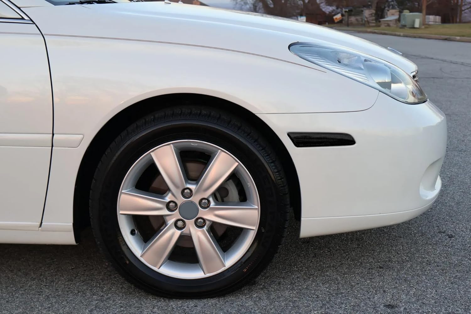 iJDMTOY Black-Out Smoked Lens 36-SMD Amber Full LED Front Side Marker Light Kit Compatible With Lexus 2002-2006 ES300 ES330, Replace OEM Amber Front Sidemarkers