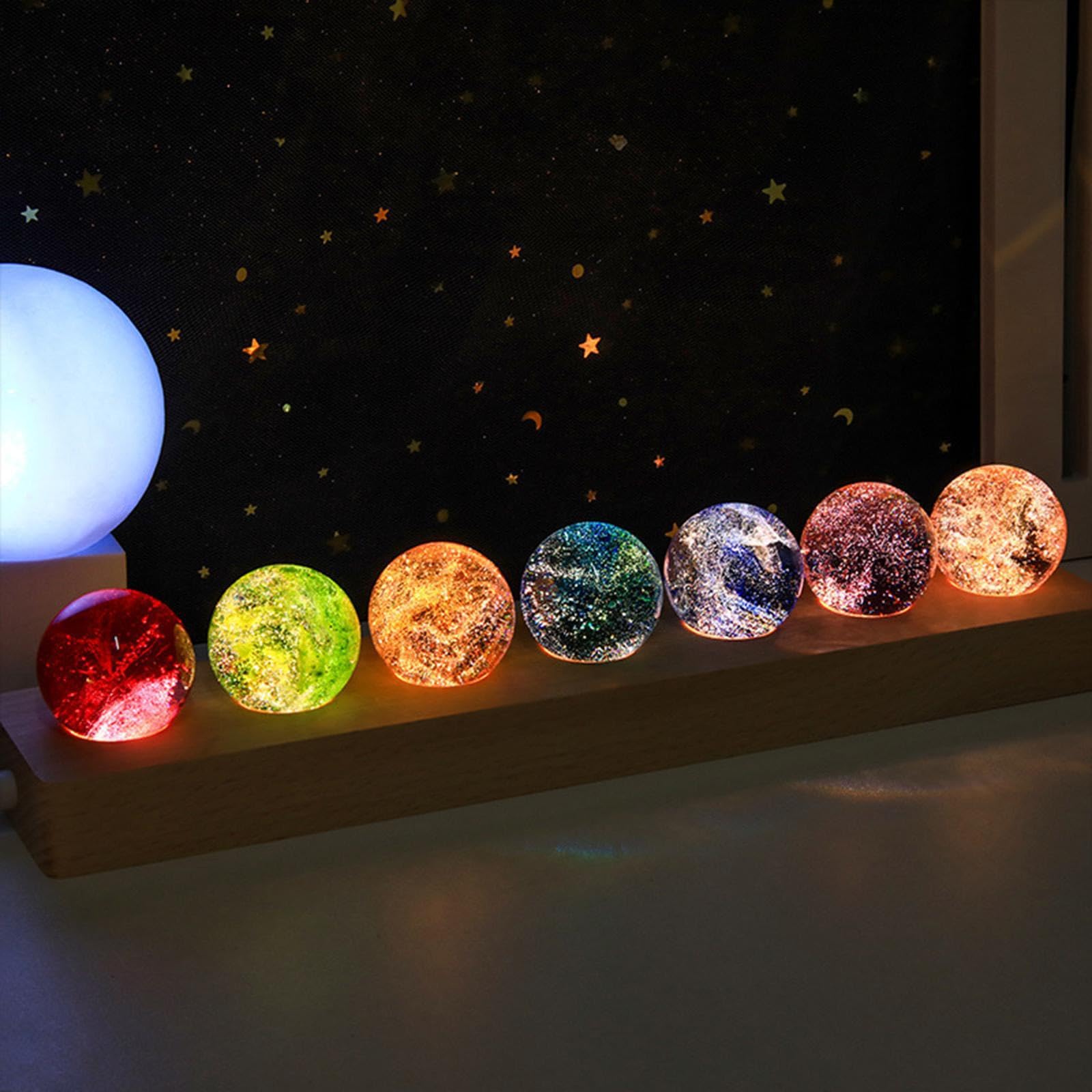 IOIUSKKU Ornamento da tavolo con luce notturna a sfera di vetro per la | della camera da letto