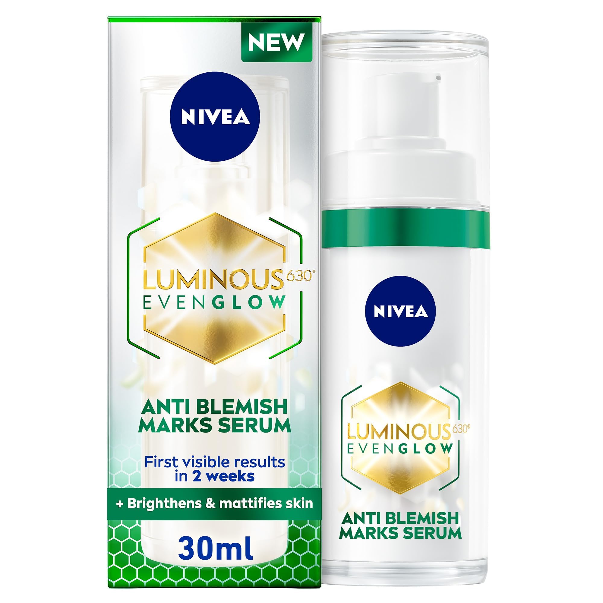 LUMINOUS630 Even Glow Anti-Blemish Marks Face Serum with Salicylic Acid, Brightens and Mattifies Skin, First Visible Results in 2 Weeks, 30ml