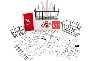 1/4'' Pegboard Accessories: 60-Piece Set for Tool Storage