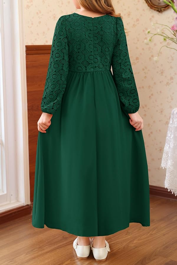 HOSIKA Girls Christmas Maxi Dresses Flowy Formal Party Flower Girl Dress by HOSIKA - Used condition - Image 4