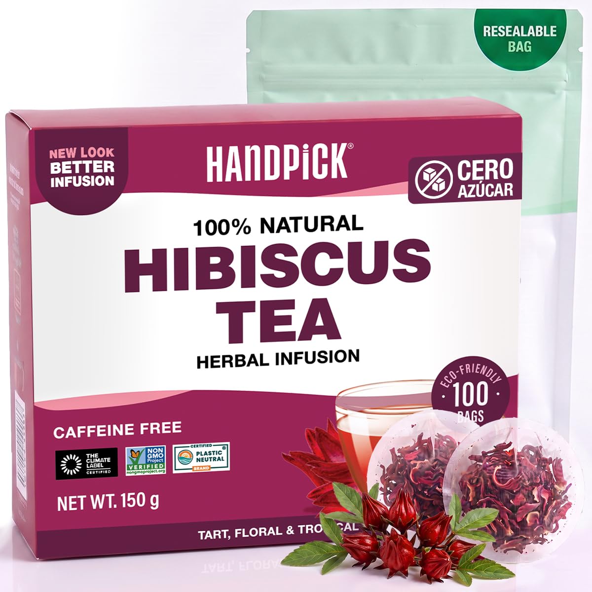 HANDPICK Té de Hibisco en Bolsitas - 100 Unidades