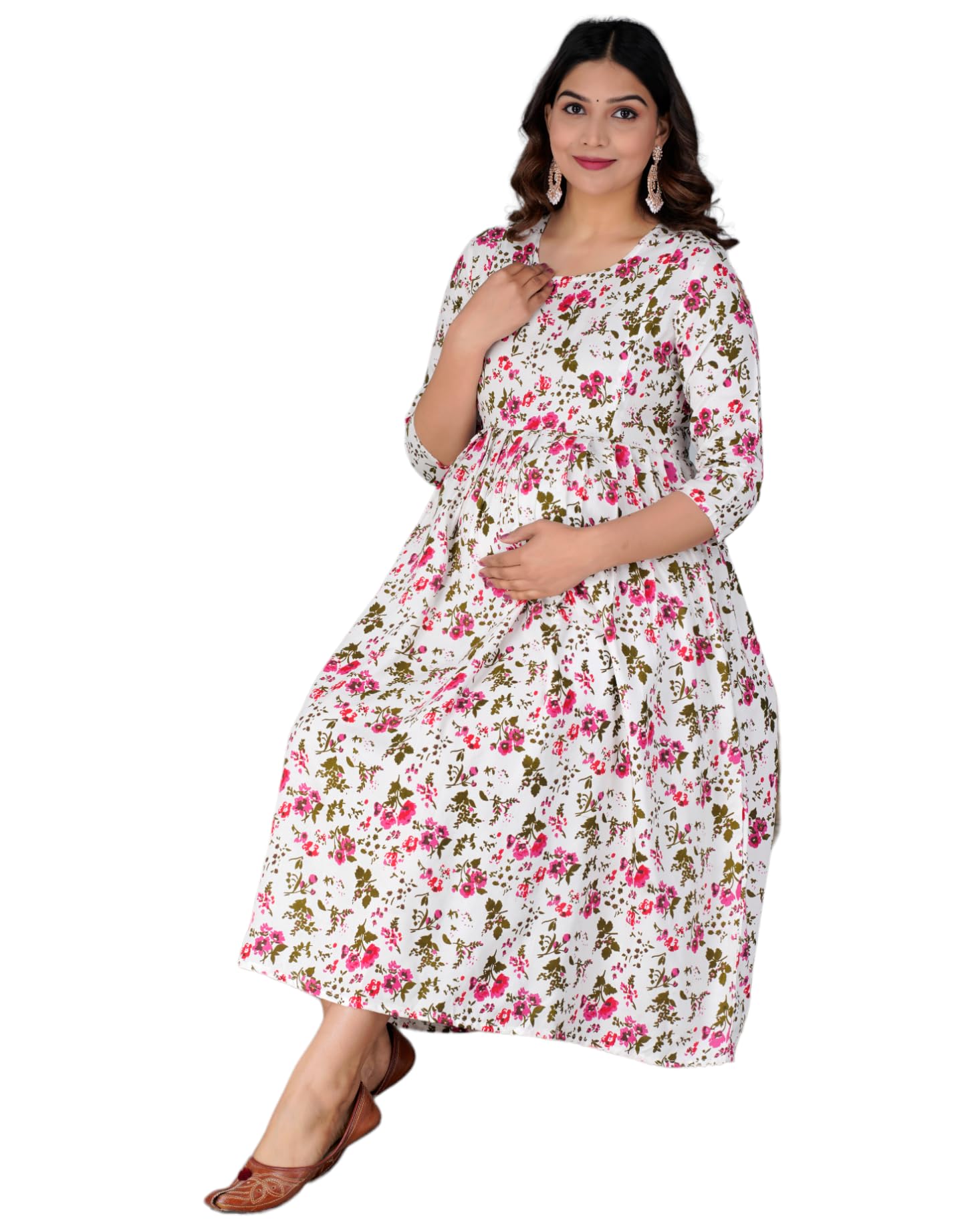 JikonetWomen's Maternity Kurti Breastfeeding A-Line Kurti