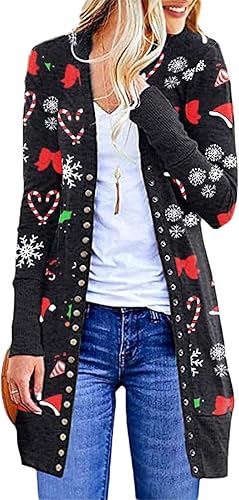 Disfraces de Halloween para mujer lindos cárdigans de manga larga chaquetas casuales con patrón de bateo