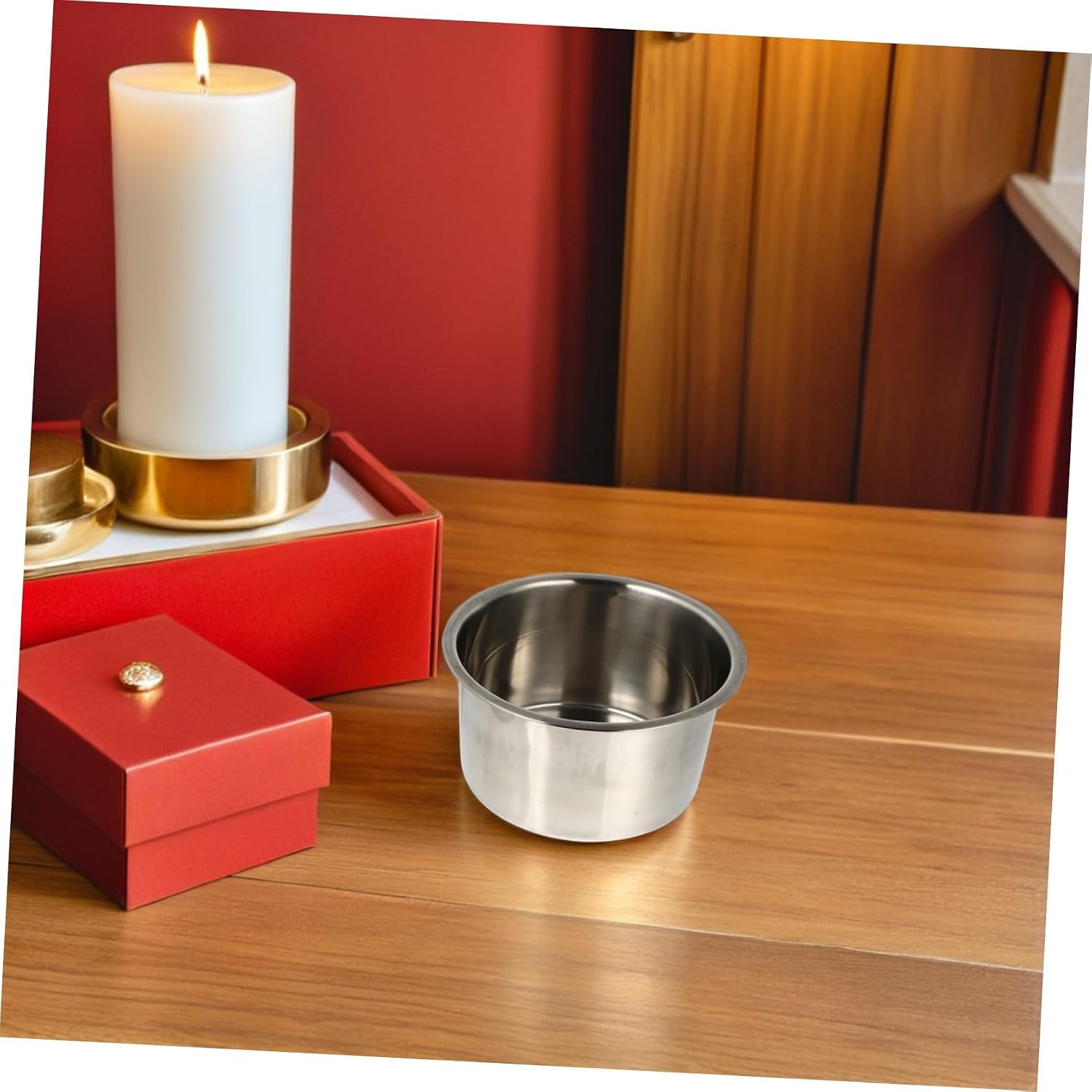 Lurrose Stainless Steel Wax Melt Pot, Round Melting Outer Pot 2 Pack