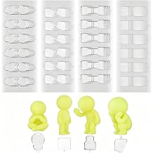 144pcs Clear Adhesive Tape for Smiski, 4 Shapes Compatible with Sonny Angel, Double Sided Adhesive Dots for Sonny Angel Hippers, Stickers for Smiski Hippers Phone Accessory