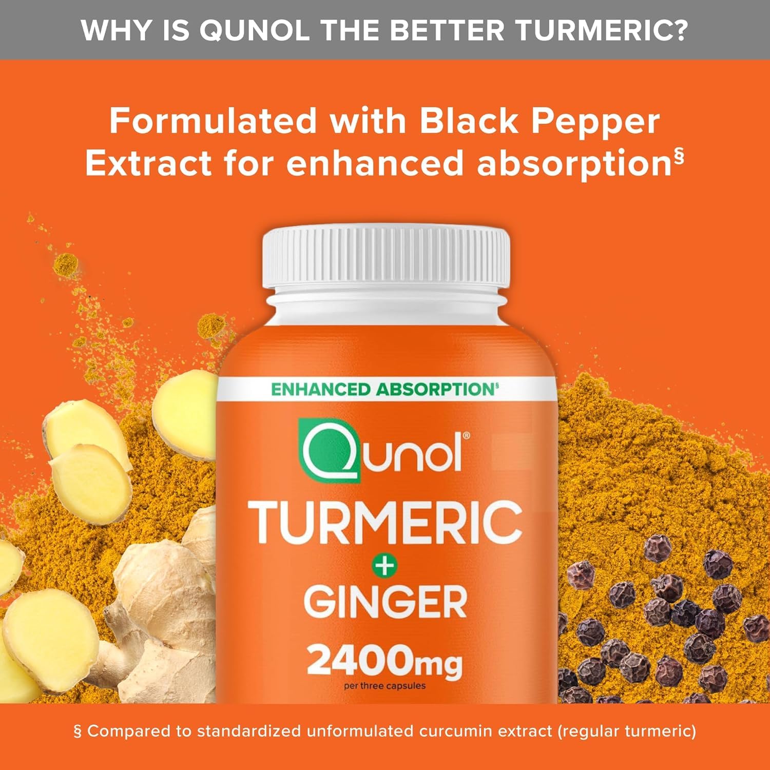 Qunol Turmeric + Black Pepper & Ginger, 2400mg Enhanced Absorption, 105ct — Amazon image 11