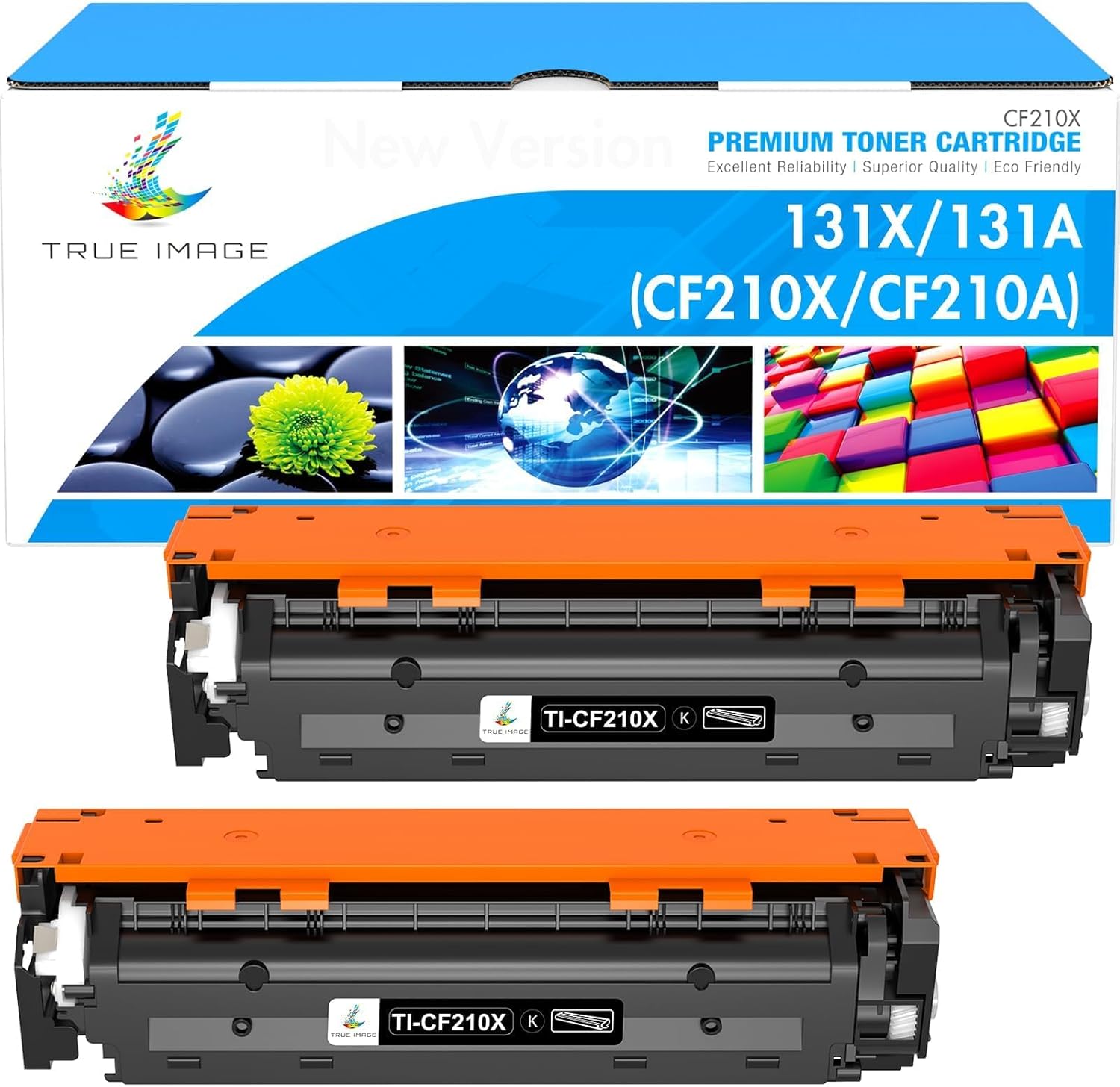TRUE IMAGE 131X 131A Compatible Toner Cartridge Replacement for HP 131X 131A CF210X CF210A Black for HP Pro 200 Color M251nw M251n, M276nw M276n MFP Printer Ink (2-Pack)