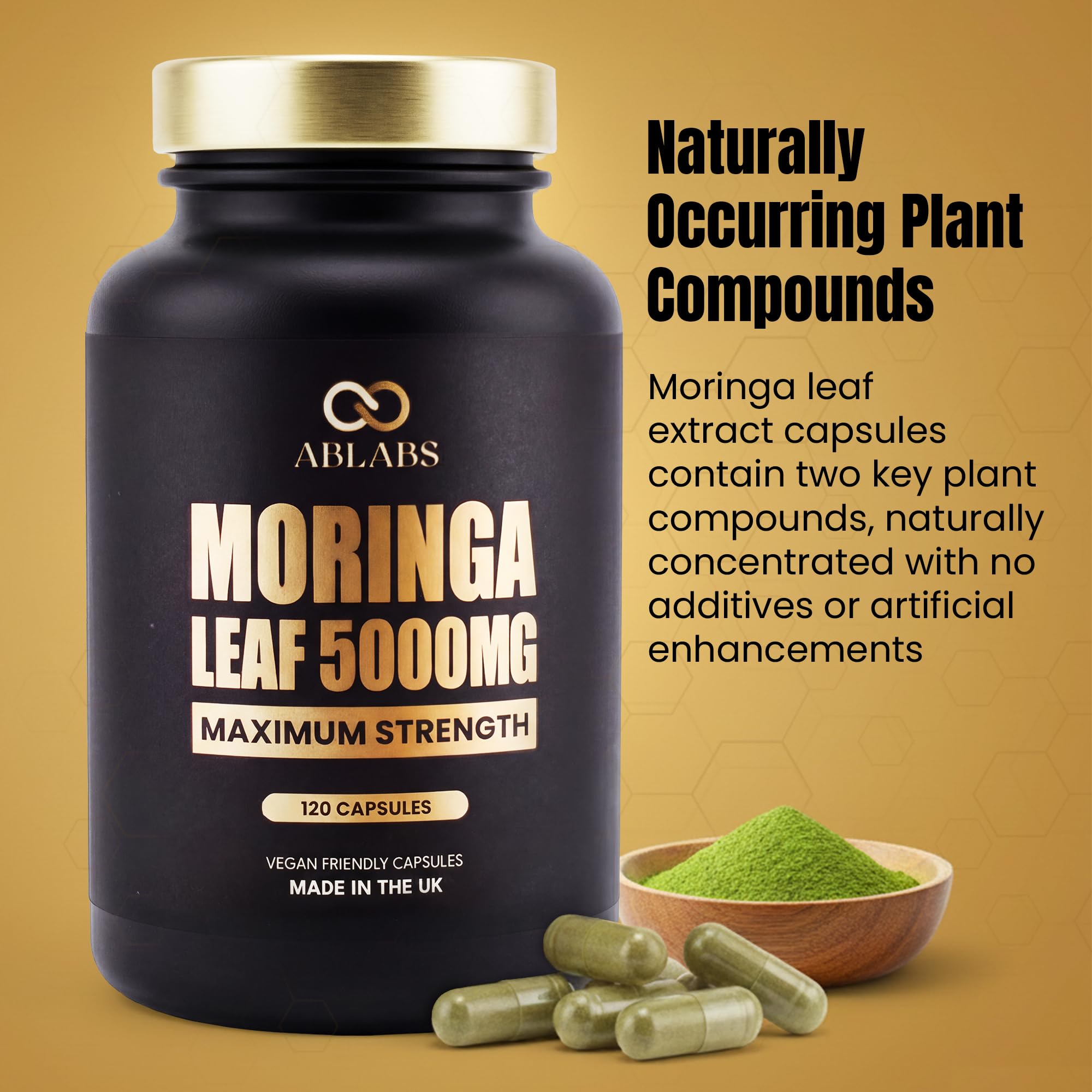 Organische Moringa Kapseln - 5000mg Moringa Extrakt | Reines Moringa | Vegan, Keine Künstlichen Füllstoffe, Non-GMO