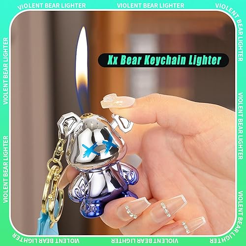 Miniatura 2 de DAXXIN Lindos accesorios encendedor, compacto y portátil de dibujos animados, llaveros geniales, encendedor de llama suave, regalos únicos para