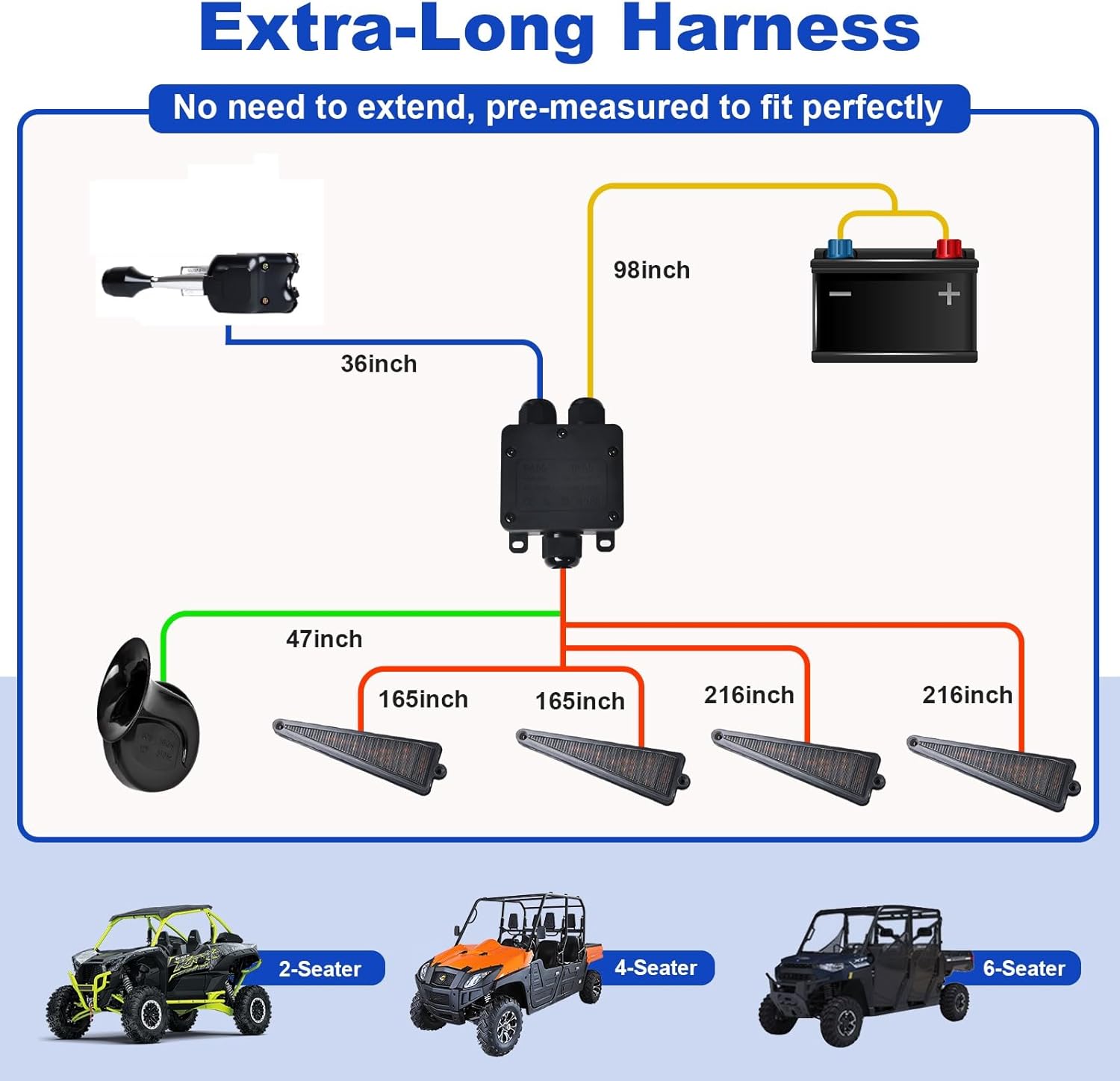 UTV Turn Signal Kit with Lever Column Switch and Triangle Amber Light,Pre-Wired, Plug and Play with Horn, Compatible with Polaris, CFMOTO,Can-Am, Pioneer, Kawasaki