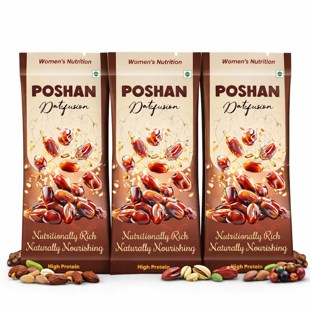 POSHAN Women's Nutrition Protein Bar, 40 g | 8g Protein with 4G Fiber |No Added Sugar, 100% Vegetarian & Gluten-Free| Made with Dates, Ragi and Superfoods|No Trans Fat| Pack pf 10 — Amazon image 18