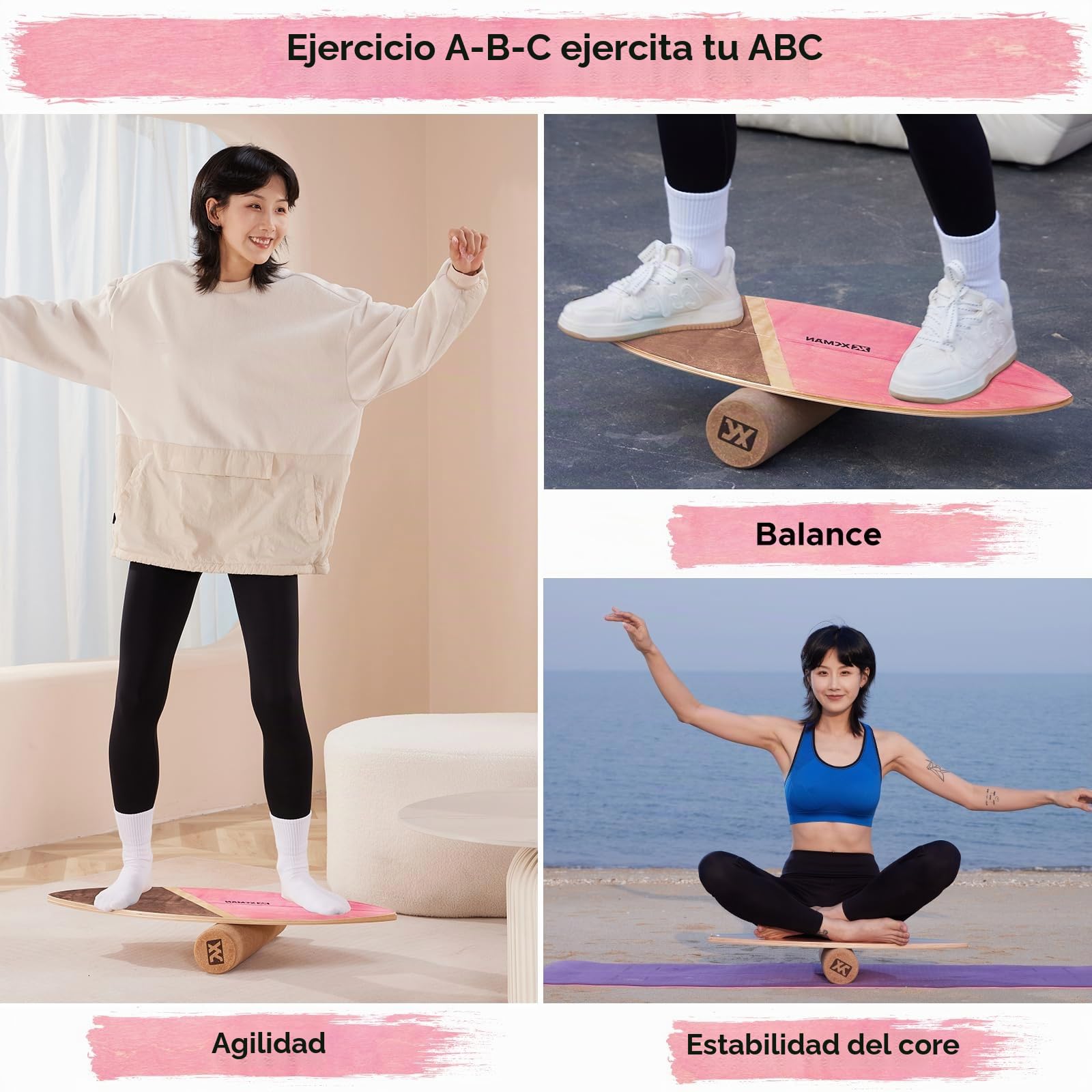 XCMAN Tabla de equilibrio de surf con rodillo - Entrenador de estabilidad para adultos y niños, para surf, snowboard, monopatín, hockey