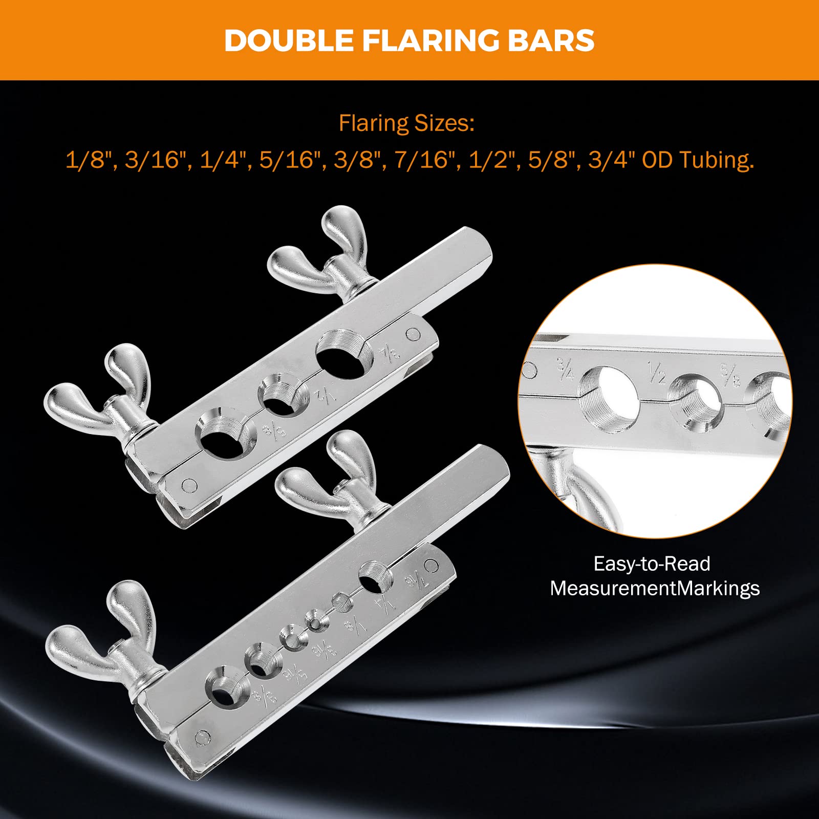 BEAMNOVA Flaring Tool Kit for Copper Tubing Brake Line Flaring Tool Set, for 1/8, 3/16, 1/4, 5/16, 3/8, 7/16, 1/2, 5/8, 3/4 inch Tubing