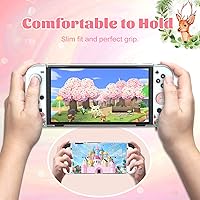 Vista 6 de ECHZOVE Protective Case Compatible with Nintendo Switch OLED,Switch OLED Hard Console Case and Joy Con TPU Case with Thumb Grip Caps and Screen