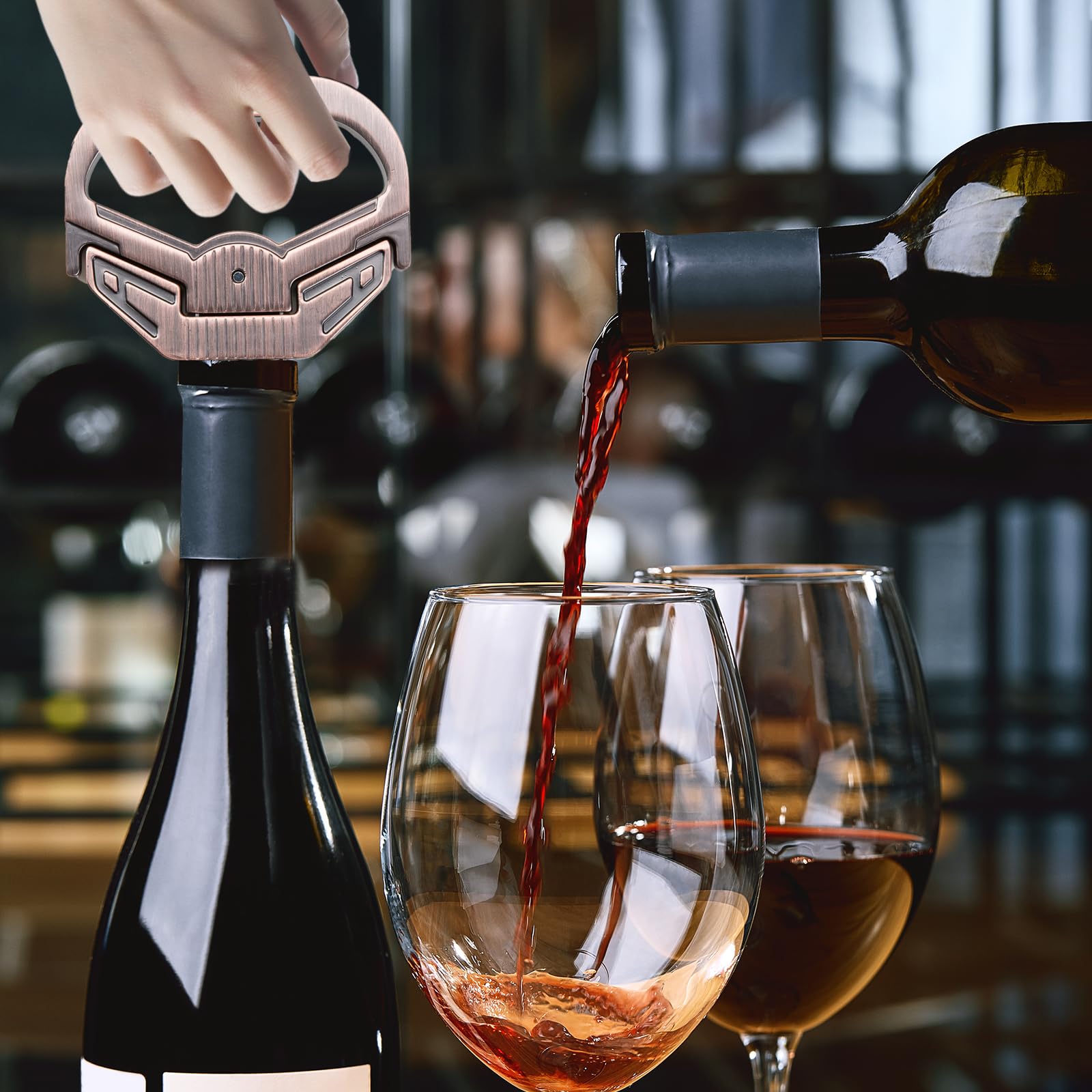 Ah So - Set di apribottiglie per vino con tagliacapsule, cavatappi per vini antichi, 2 denti, apribottiglie in acciaio inox, set regalo per gli amanti del vino