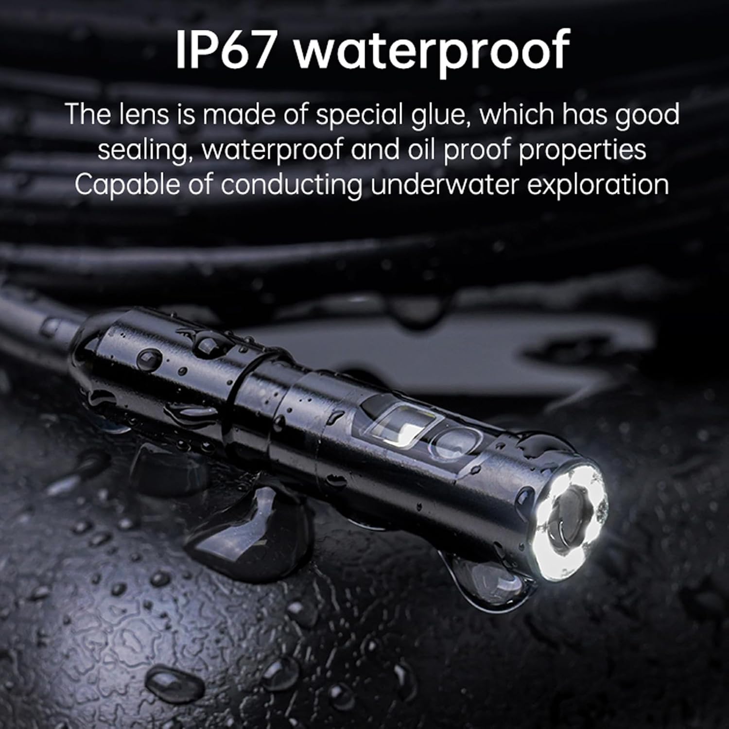 Hilitand Industrial Endoscope Borescope Camera with Light IP67 4.3in LCD 1080P HD Dual Lens 8mm for Sewer Drain Pipe Car Inspection (5m / 16.4ft)